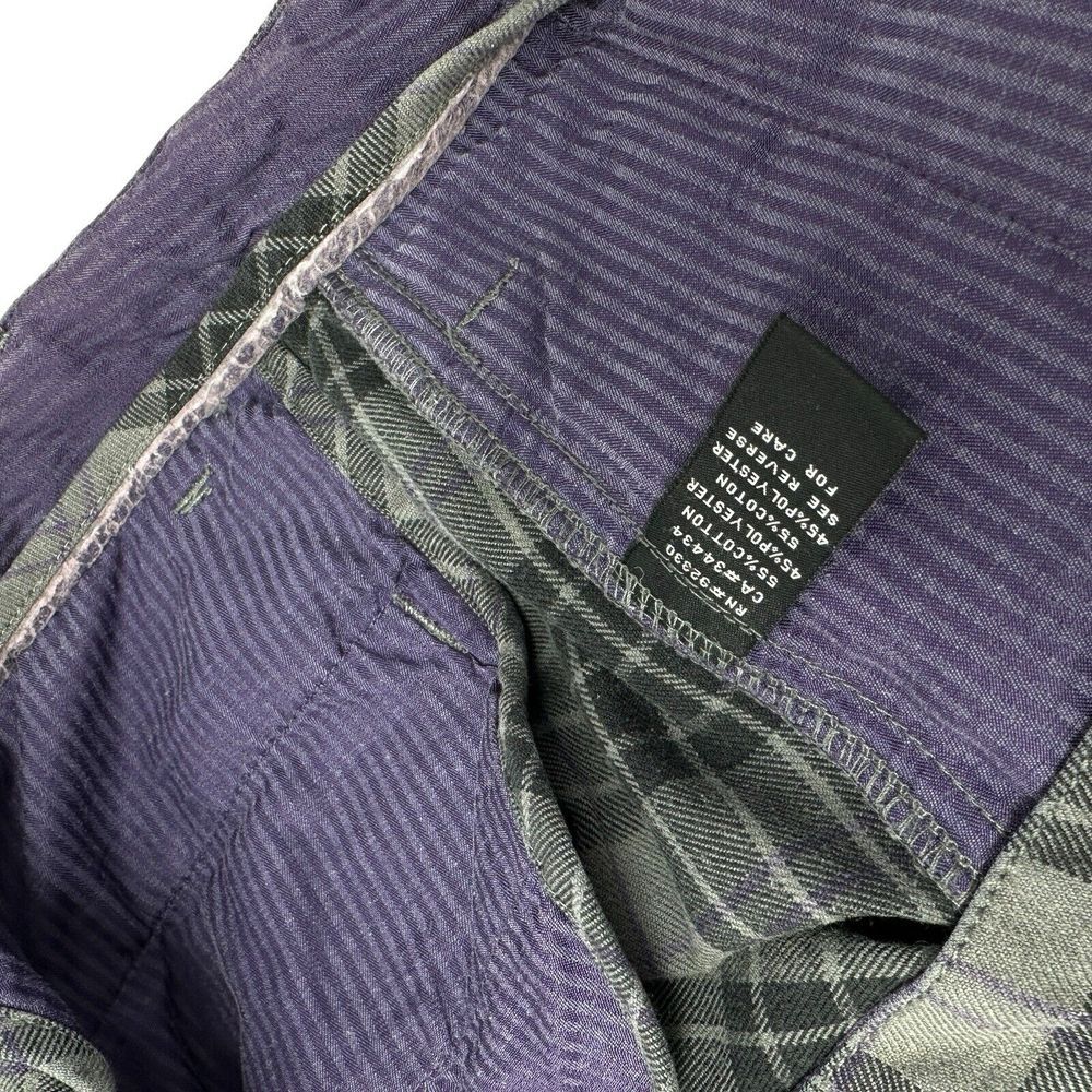 DC Mens Chino Shorts Gray Black Purple Plaid Flat Front Casual Pockets 34 *FLAW* - Picture 10 of 16